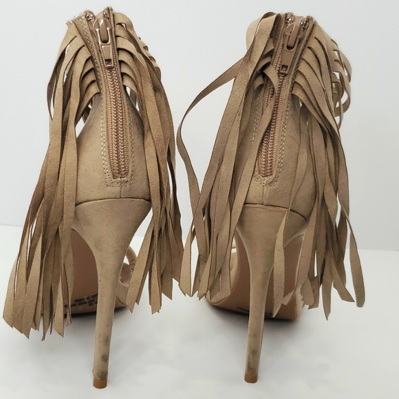 Women Qupid heel sandals, Size 9, Beige - Picture 5 of 9